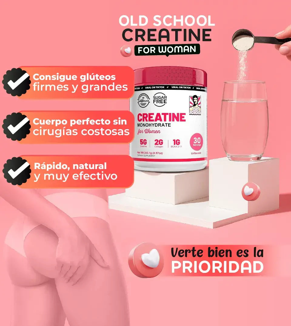 Creatina Monohidratada para mujeres - Fuerza, Energía y Rendimiento en cada dosis.